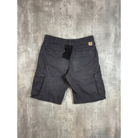 Vintage Carhartt Force Relaxed Fit Ripstop Workwear Cargo Shorts Size 35 Gray