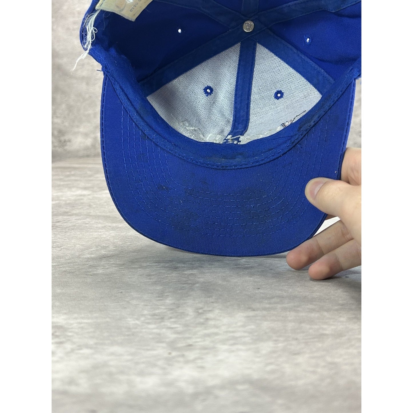 Vintage 90s Pontiac Motorsports Embroidered Spellout Snapback Hat OSFA Blue
