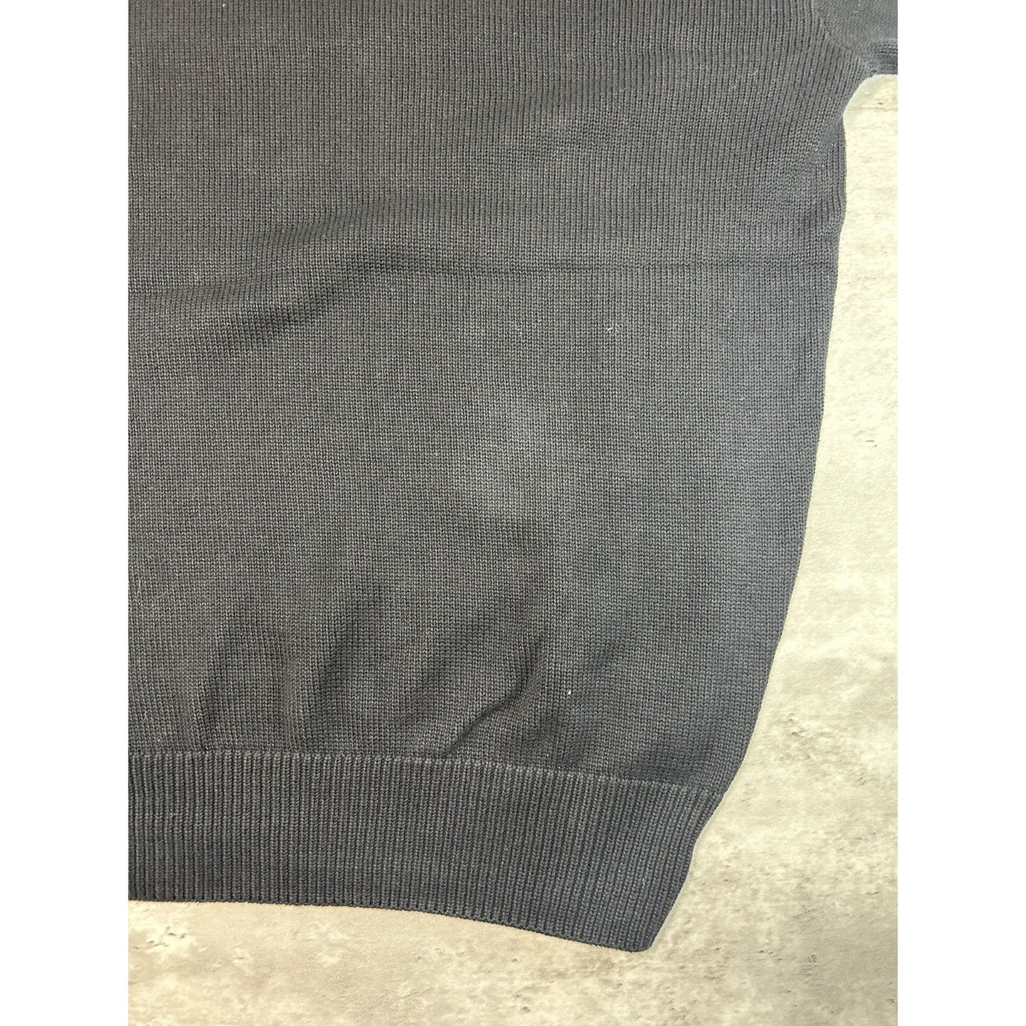 Vintage 90s Indy Embroidered Spellout Ribbed Knit Sweater Size XL Black