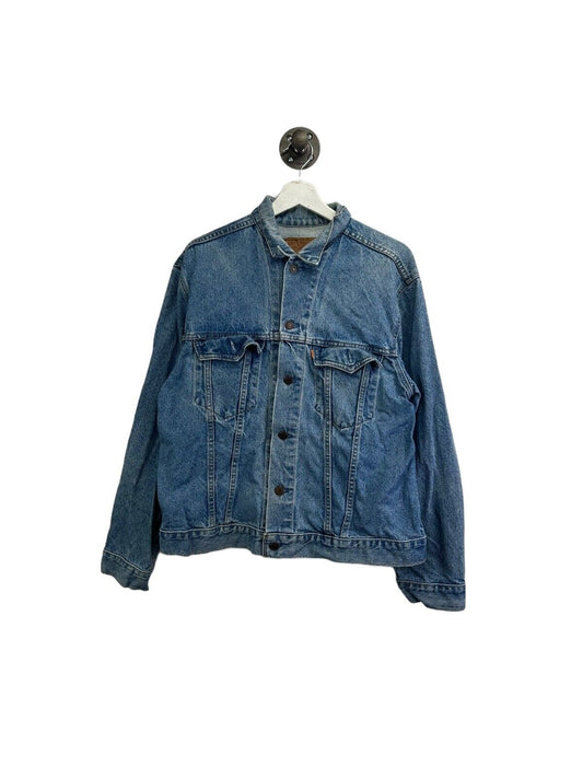 Vintage 90s Levi's Orange Tab Medium Wash Denim Jacket Size 44 Medium 75505-0212