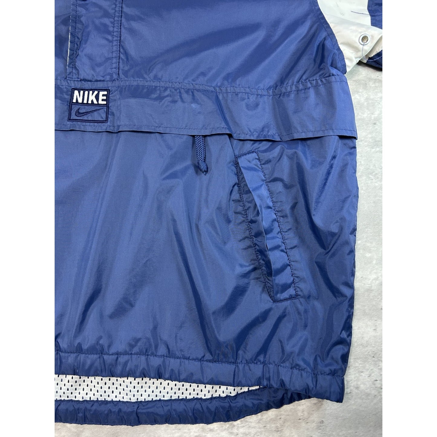 Vintage 90s Nike Embroidered Swoosh Spellout Nylon Windbreaker Jacket Sz Medium