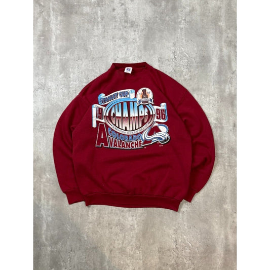 Vintage 1996 Colorado Avalanche NHL Stanley Cup Champs Sweatshirt Size Large