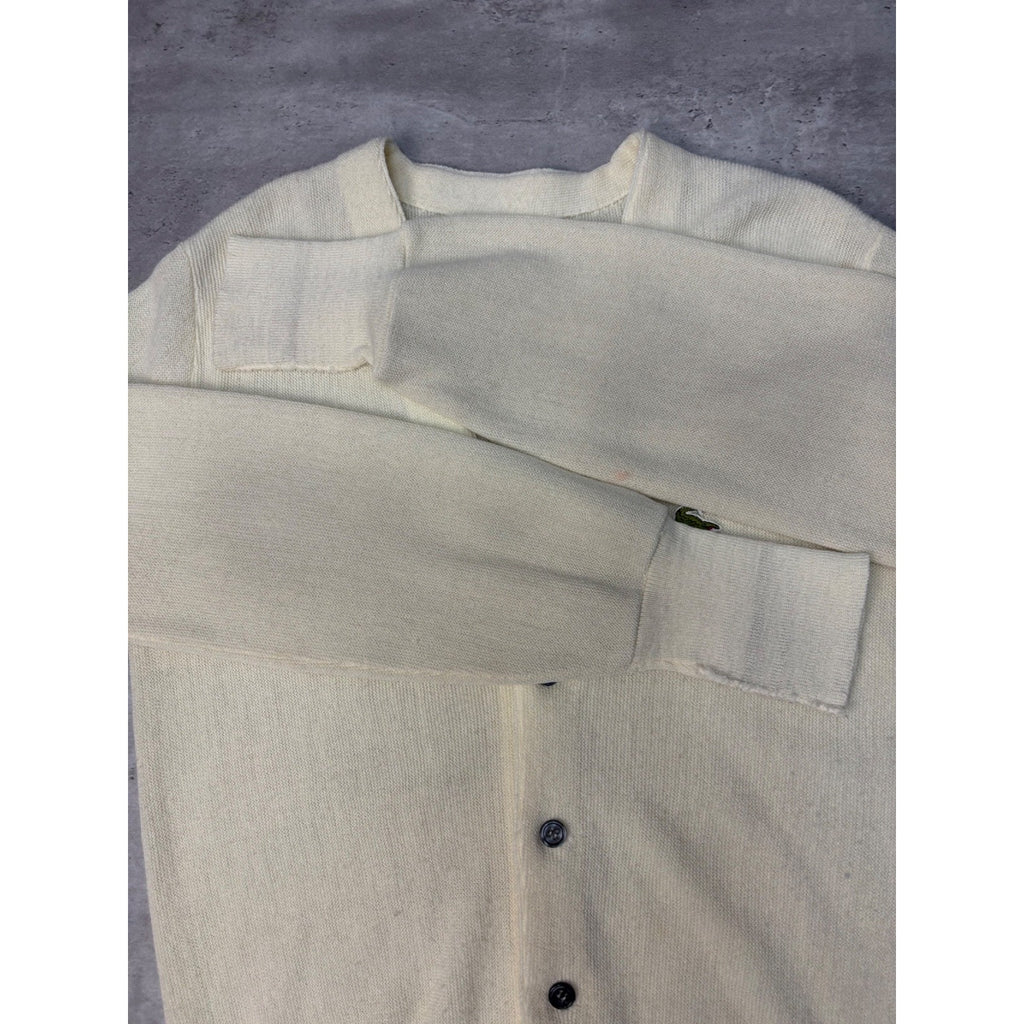 Vintage Lacoste Embroidered Logo Button Up Cardigan Sweater Size Medium
