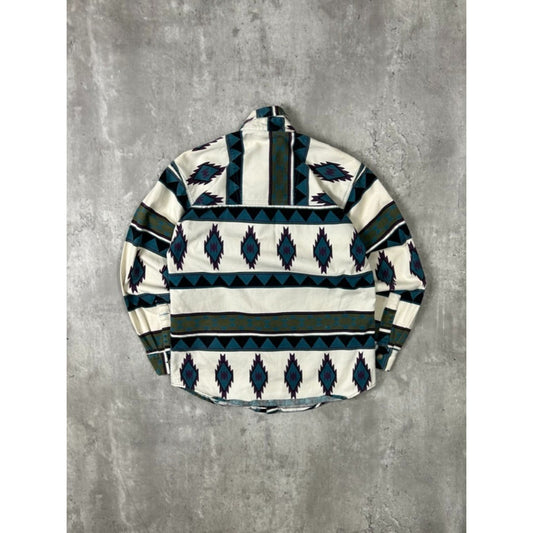 Vintage Arizona Aztec Western Style Long Sleeve Button Up Shirt Sz Medium YOUTH