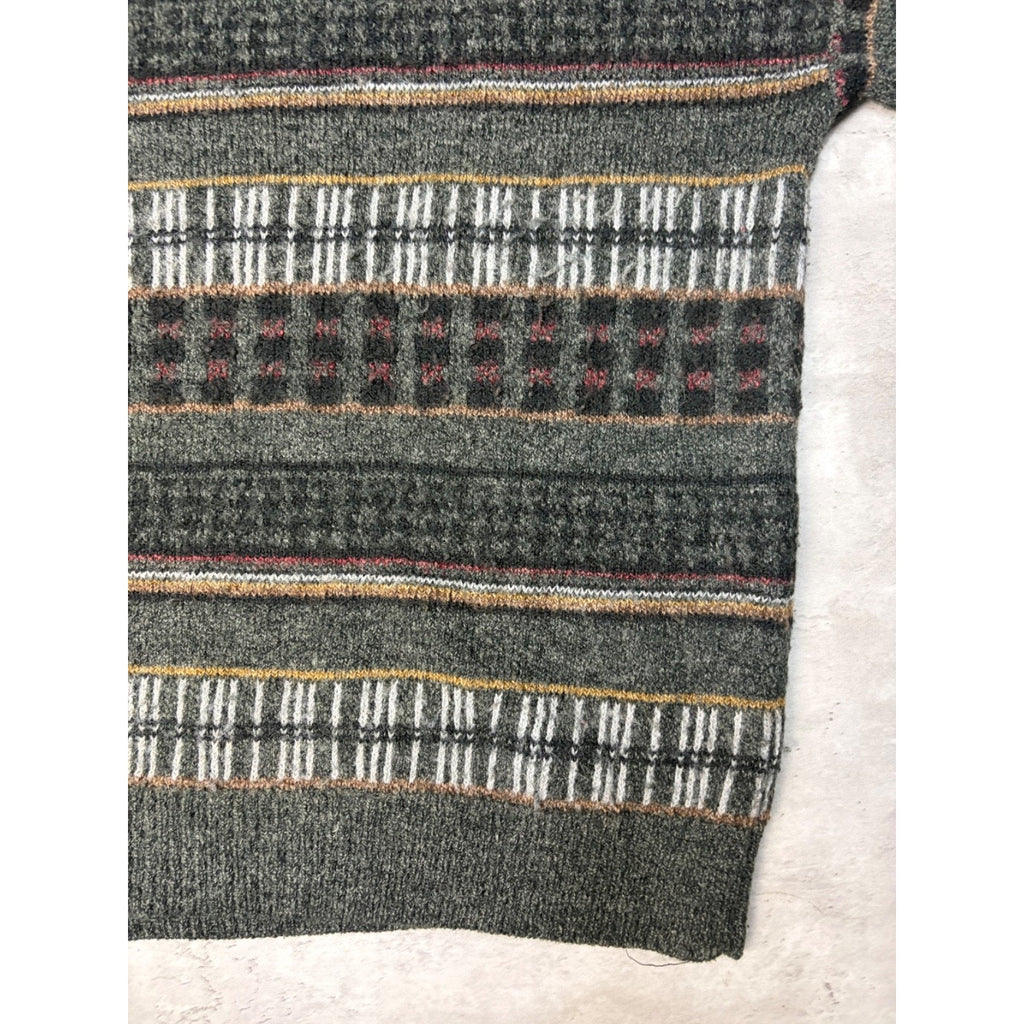Vintage 80s/90s Etchings Abstract Striped Print Pullover Knit Sweater Size Large