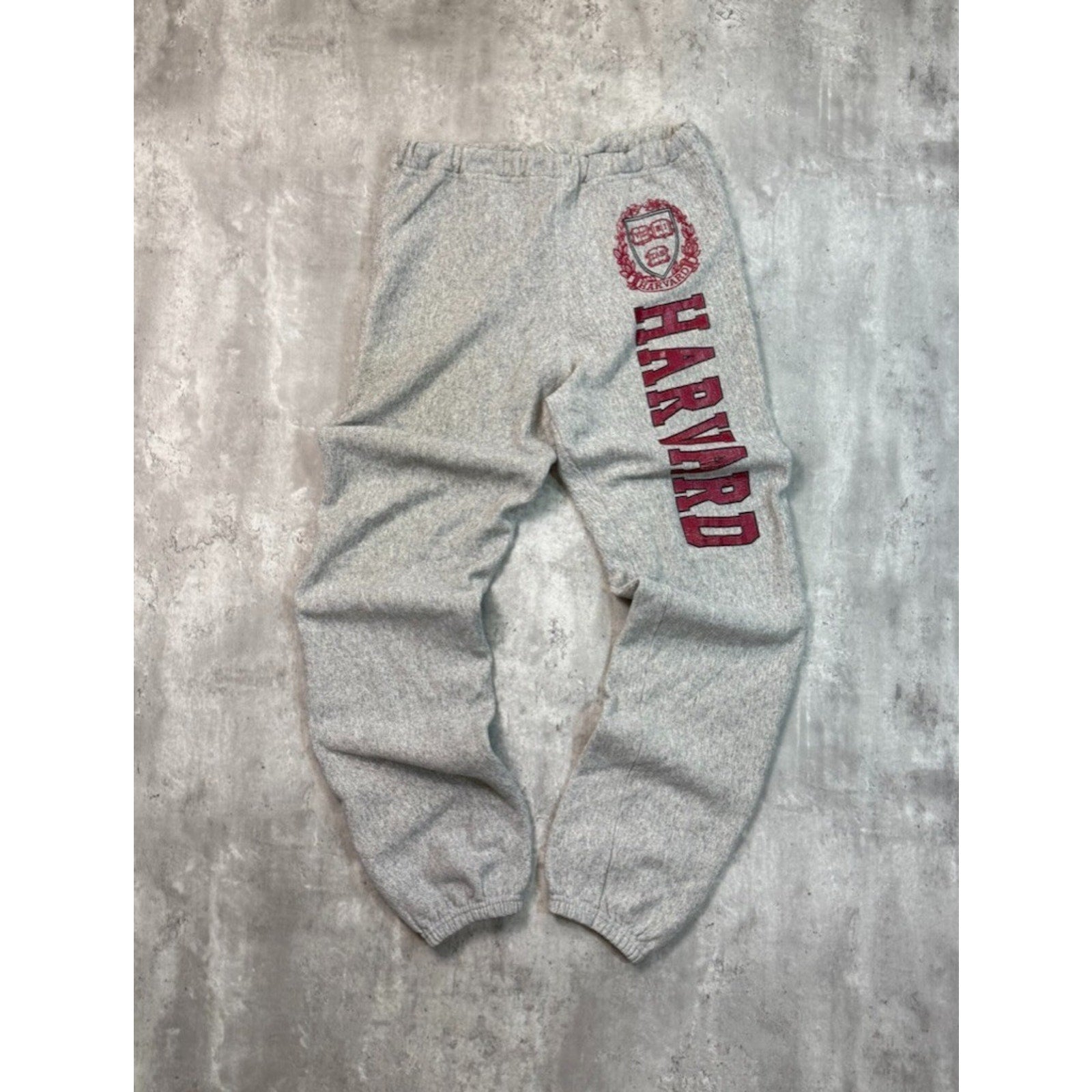 Vintage 80s Harvard Crimson NCAA Spellout Graphic Sweat Pants Size Large