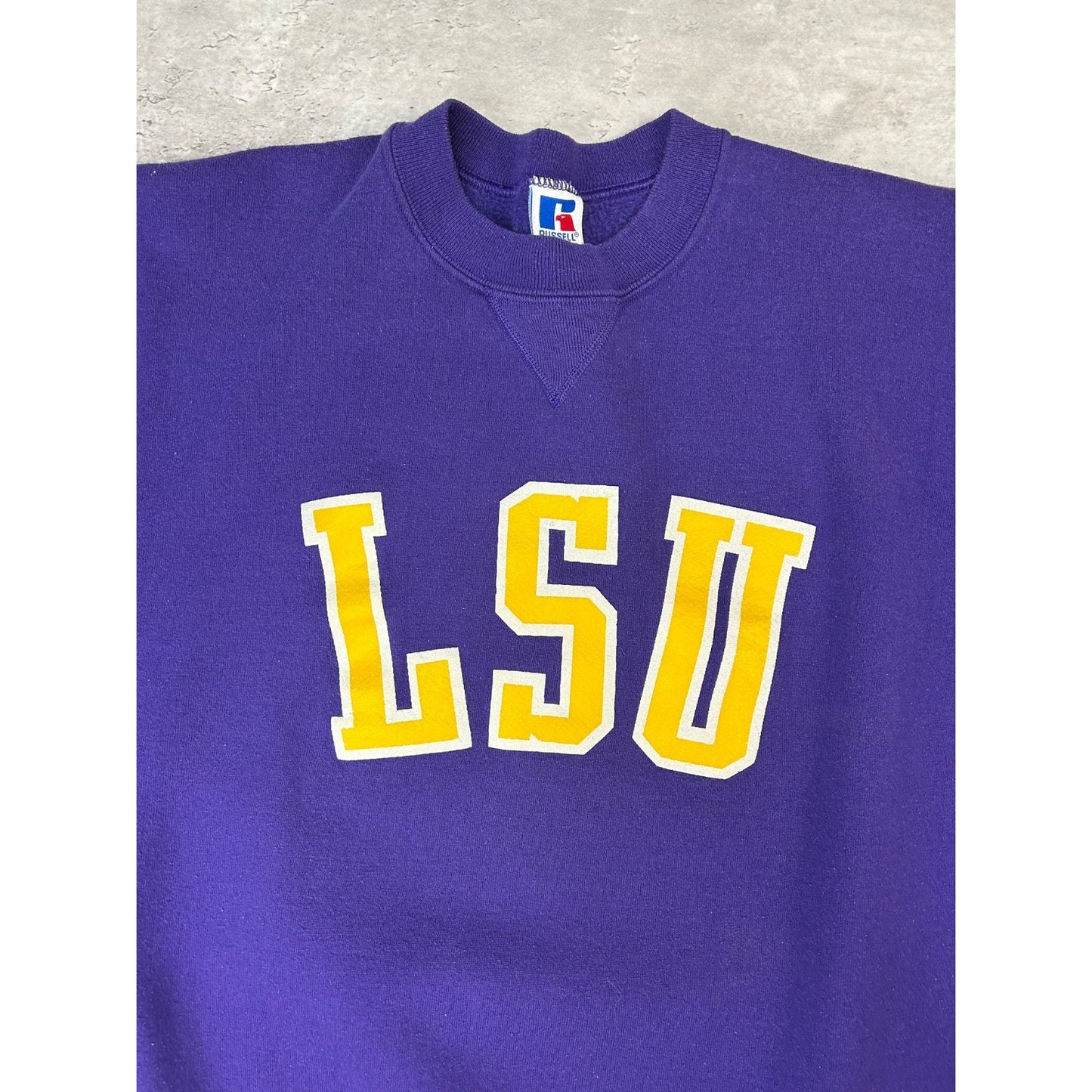 Vintage 90s LSU Tigers NCAA Embroidered Spellout Crewneck Sweatshirt Size XL
