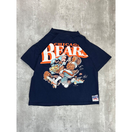 Vintage 1988 Chicago Bears NFL Big Mascot Graphic Football T-Shirt Size Large