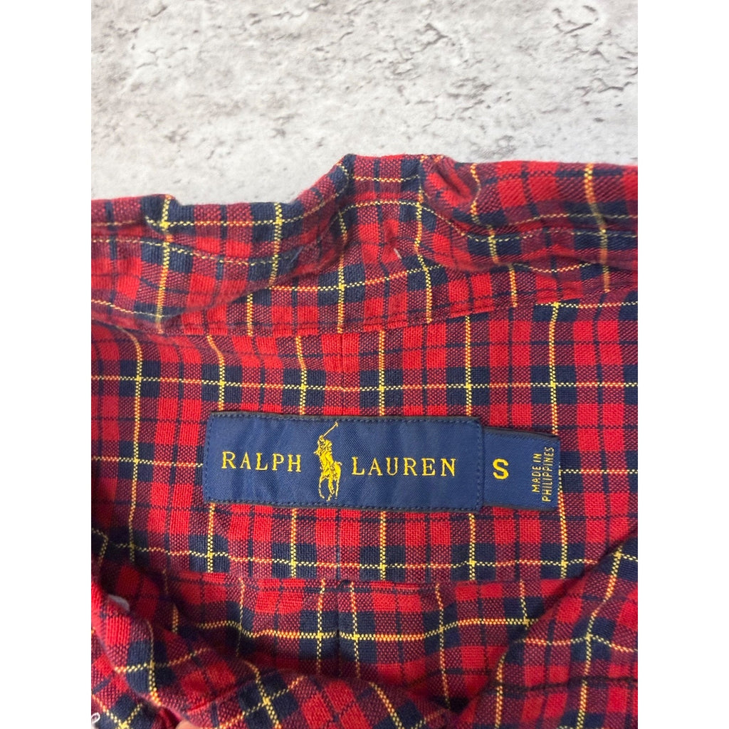 Vintage Polo Ralph Lauren Embroidered Pony Cropped Button Up Shirt Size Small