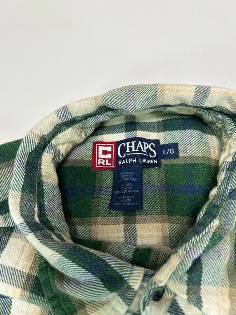 Chaps Ralph Lauren Plaid Double Pocket Long Sleeve Button Up Shirt Size Large