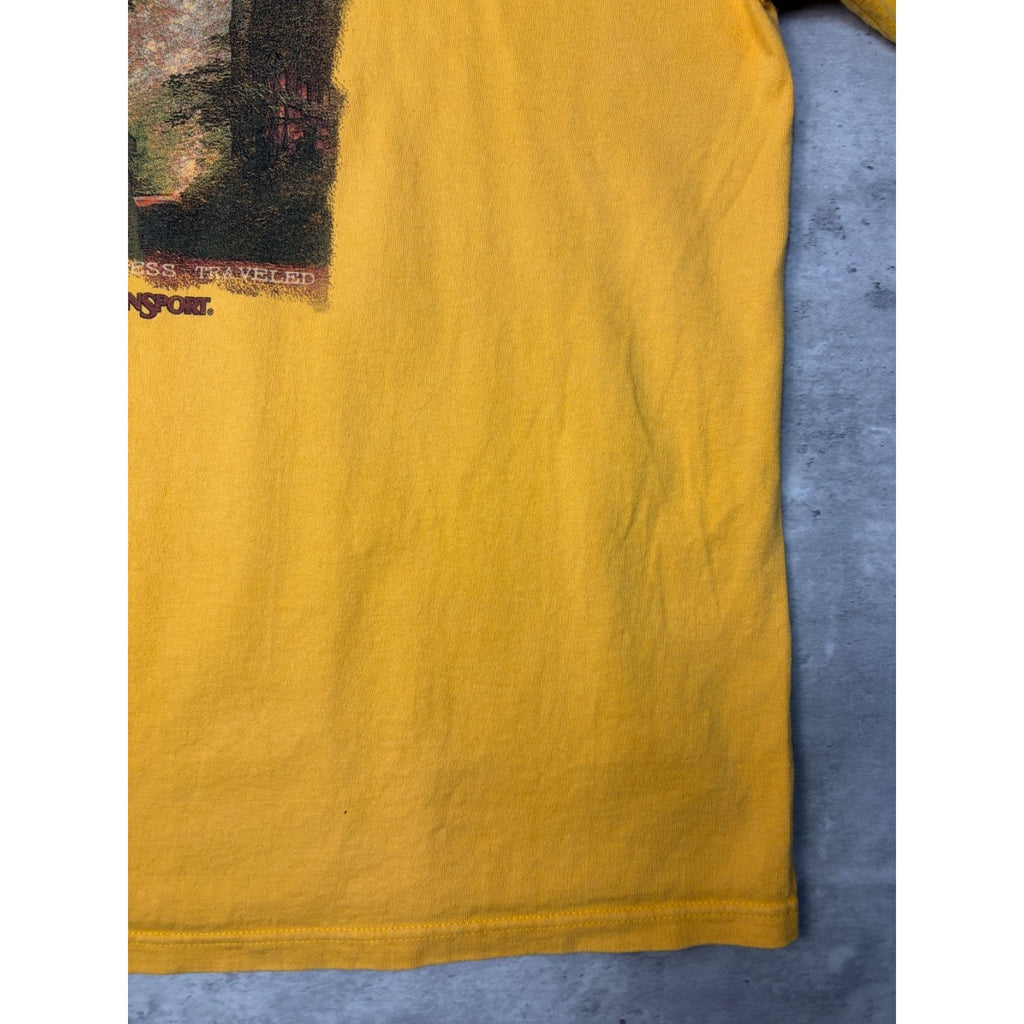 Vintage Roads Less Traveled Spellout Graphic Long Sleeve T-Shirt Size XL