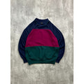 Vintage Steeple Chase Striped Embroidered Crest Collared Sweatshirt Size Medium