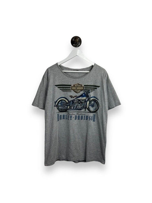 Harley Davidson Timeless Tradition Motorcycle Graphic T-Shirt Size XL Gray