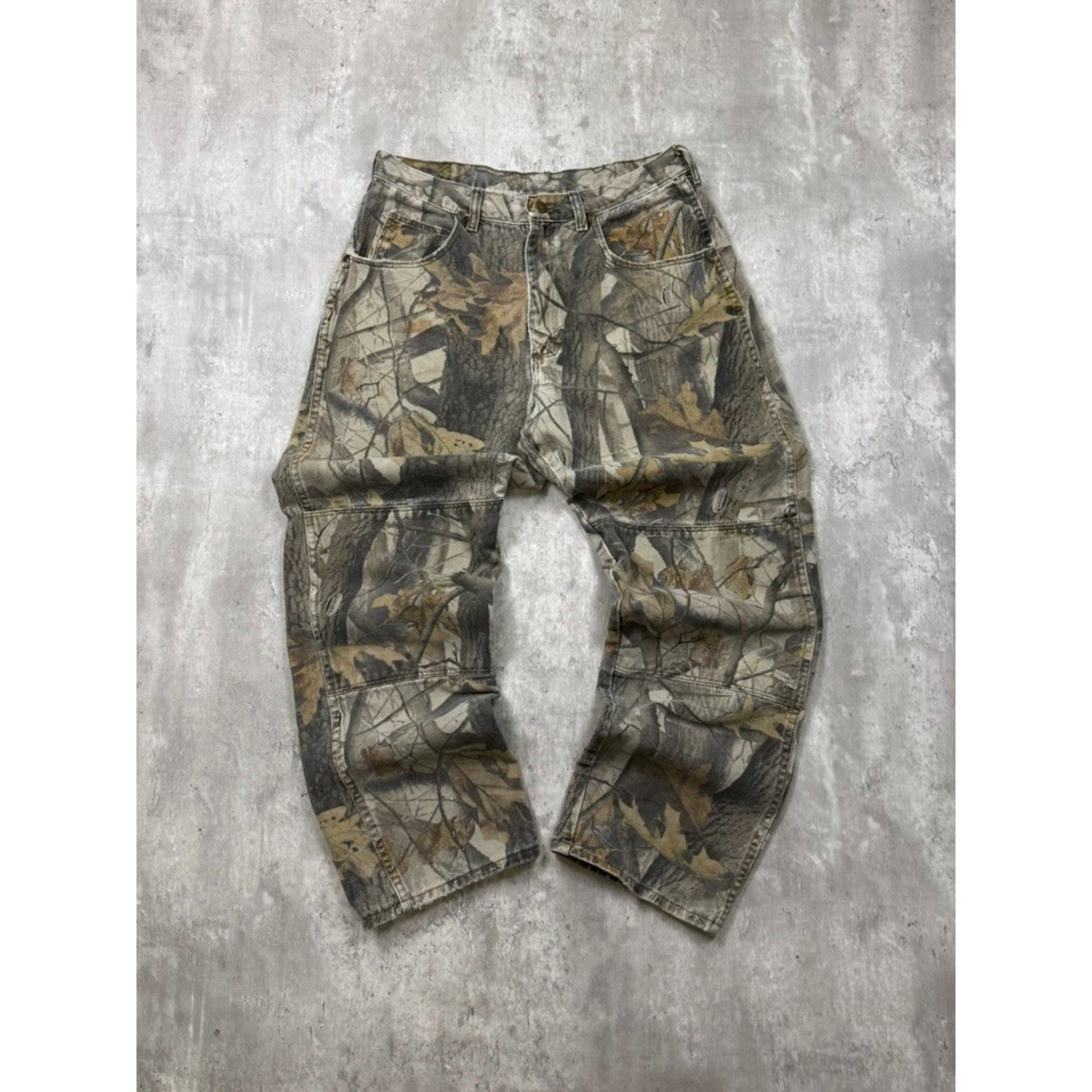 Vintage Wrangler Realtree Hardwoods Camo Double Knee Hunting Pants Size 32