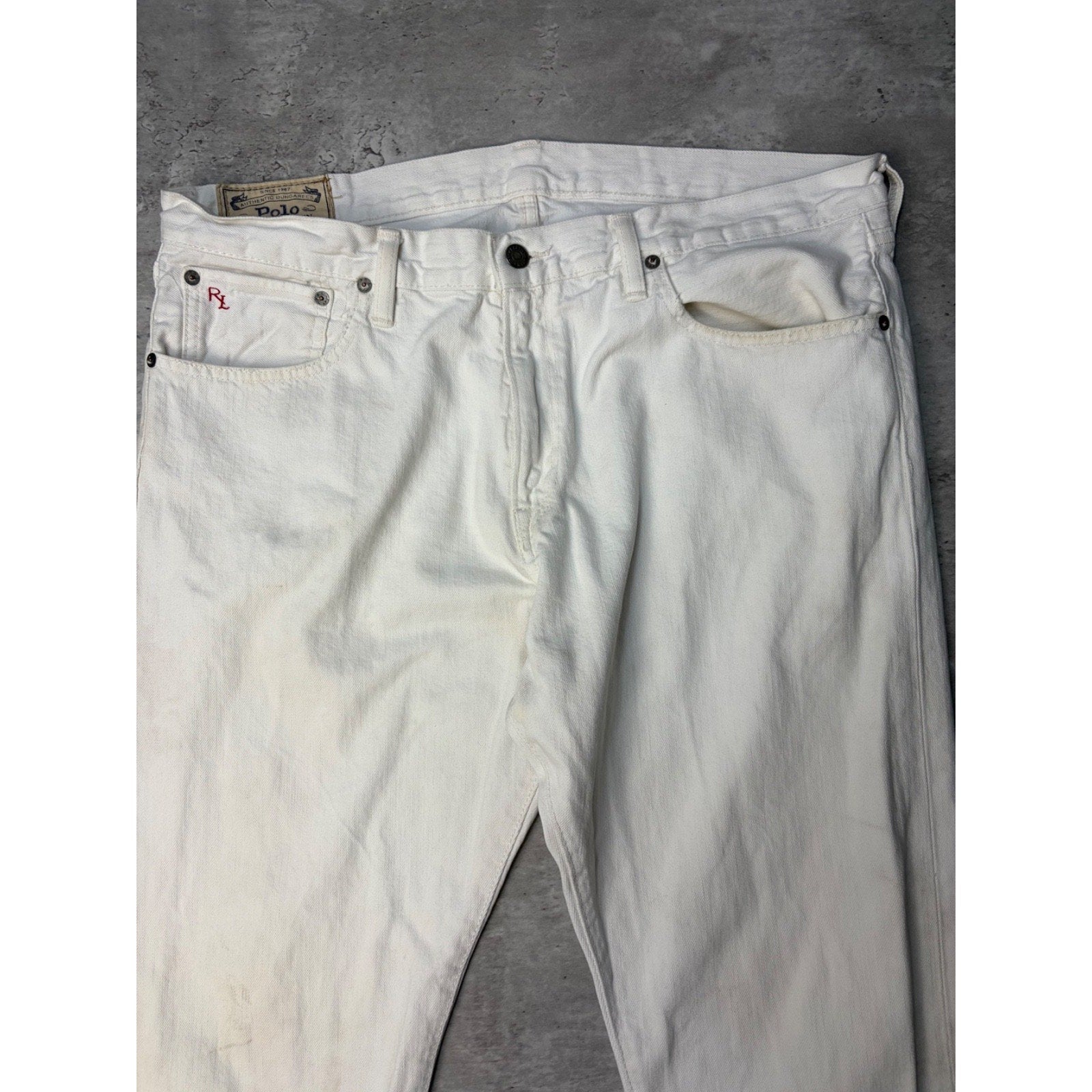 Vintage Polo Ralph Lauren White Denim Pants Size 38