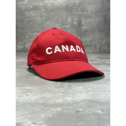 Canada Embroidered Spellout Destination Strapback Hat OSFA Red