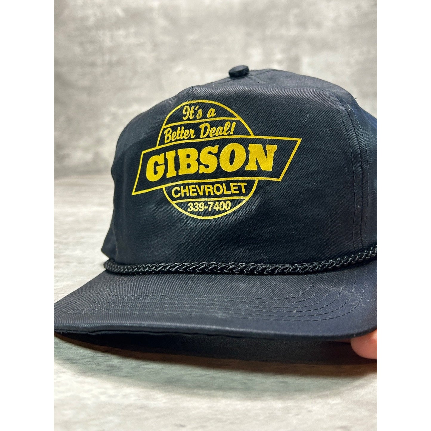 Vintage 80s Gibson Chevrolet Graphic Spellout Logo Snapback Hat OSFA