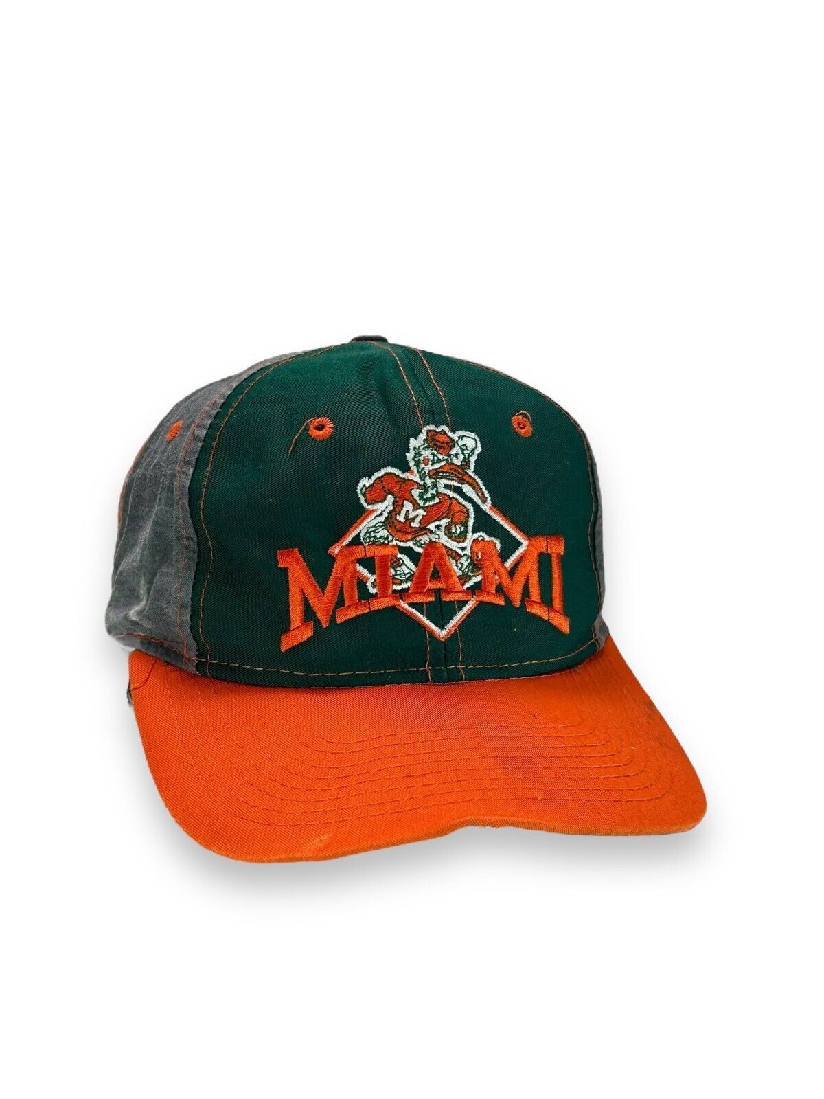 Vintage 90s University Of Miami Hurricanes NCAA The Game Snapback Hat OSFA