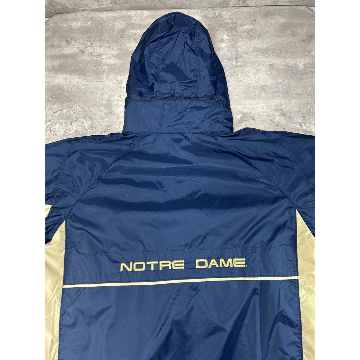 Vintage 90s Notre Dame Fighting Irish NCAA Embroidered Windbreaker Jacket Sz XL
