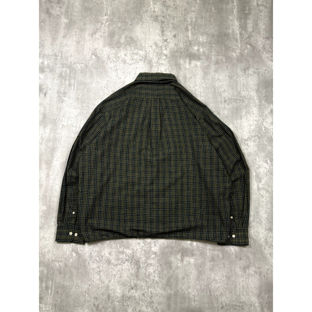 Vintage Basic Editions Single Pocket Plaid Cropped Button Up Shirt Size Large