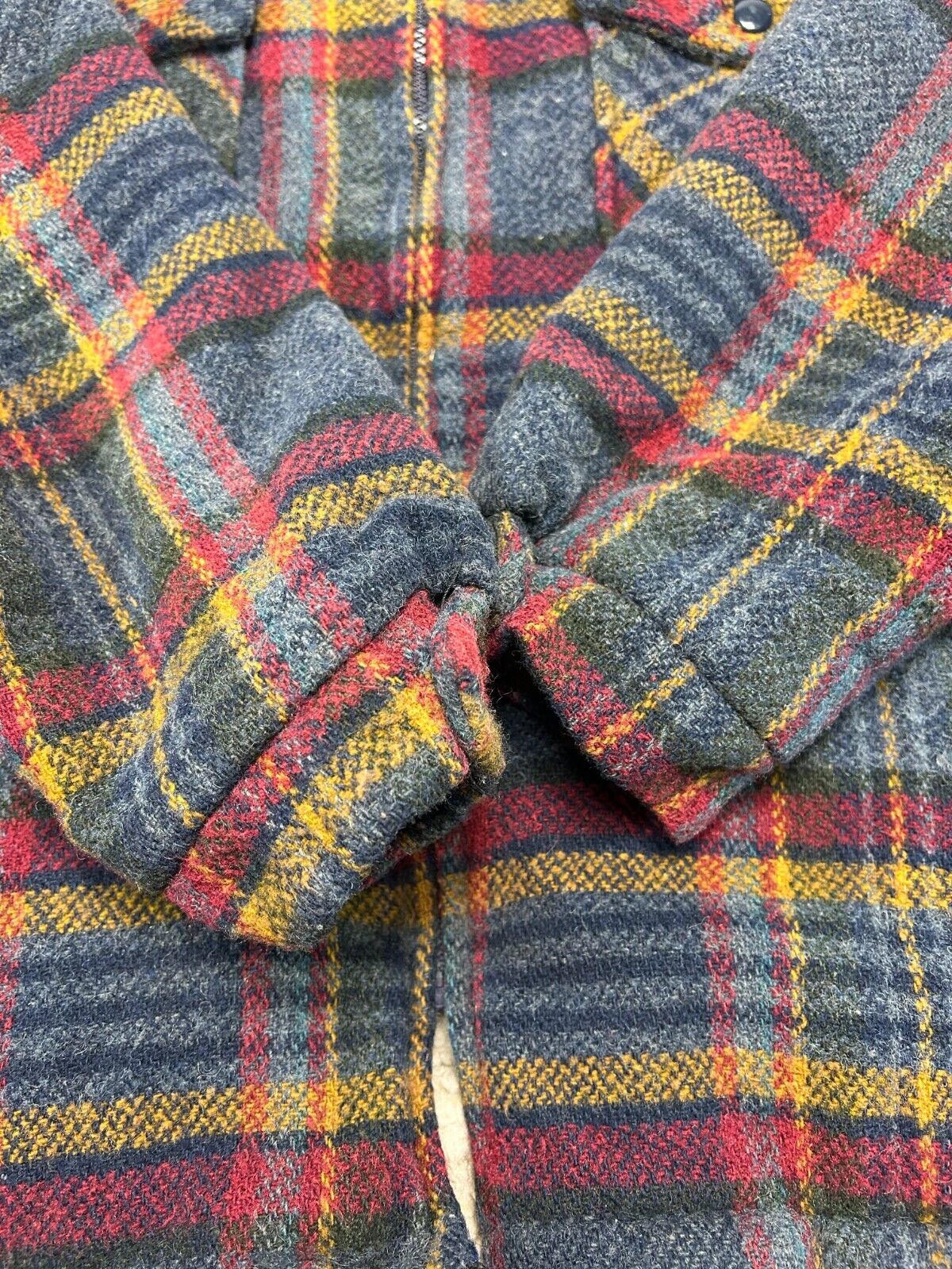 Vintage 90s Canyon Guide Outfitters Sherpa Lined Plaid Full Zip Jacket Size 48