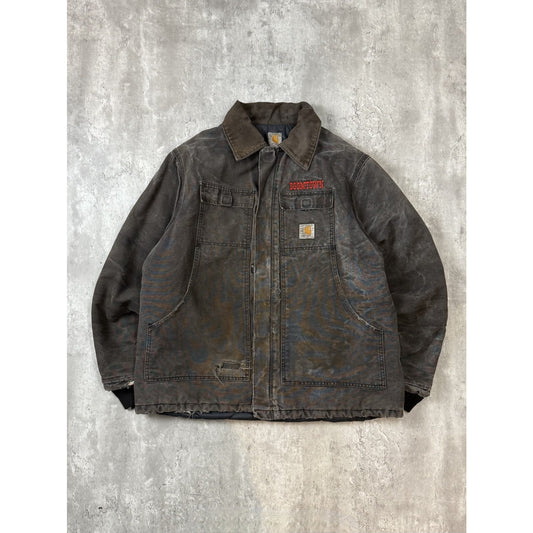 Vintage Carhartt Insulated Canvas Workwear Arctic Jacket Size 2XL Black