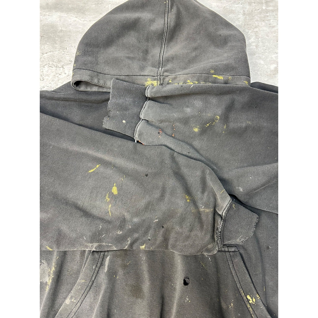 Vintage Harley Davidson Distressed Embroidered Logo Hooded Sweatshirt Size Large