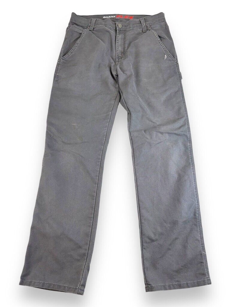 Dickies Flex Regular Fit Canvas Work Wear Carpenter Pants Size 32W Gray