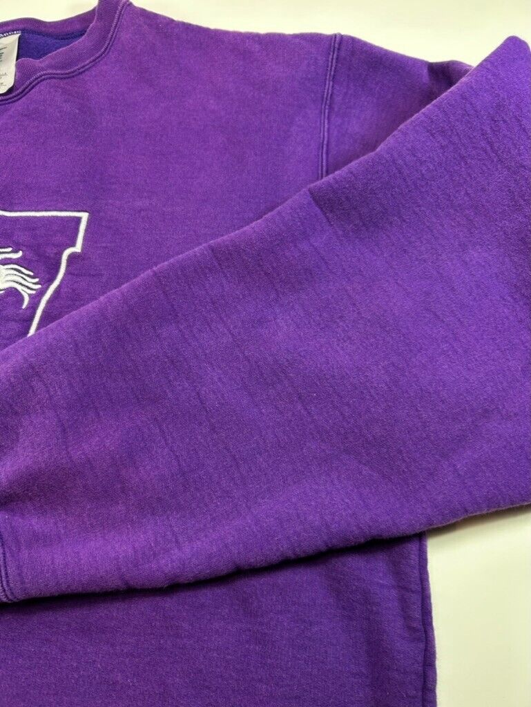 Vintage 90s Western Mustangs Collegiate Embroidered Logo Sweatshirt Size Large