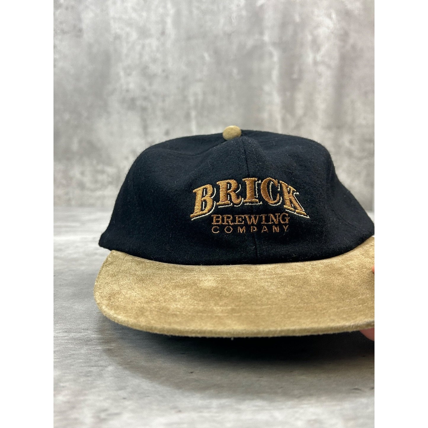 Vintage 90s Brick Brewing Company Two Tone Embroidered Strapback Hat OSFA