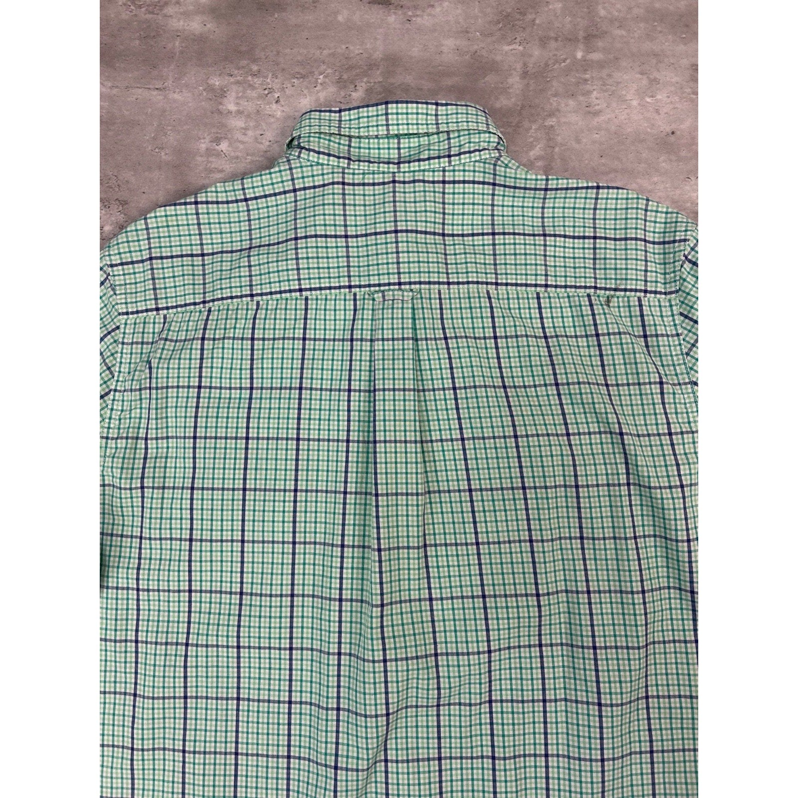Vintage Chaps Plaid Print Reworked Cropped Long Sleeve Button Up Shirt Sz Large