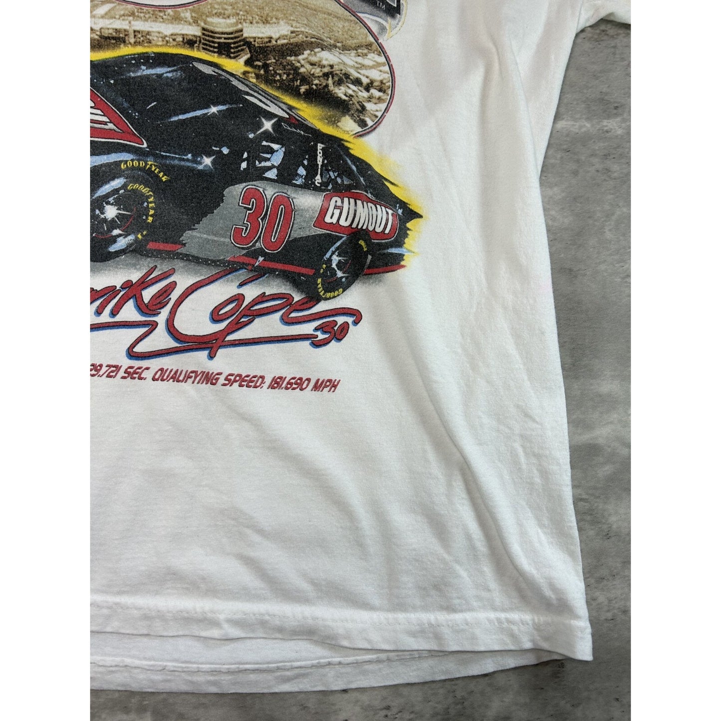 Vintage 1998 Derrike Cope #30 Nascar On The Pole Graphic T-Shirt Size XL White