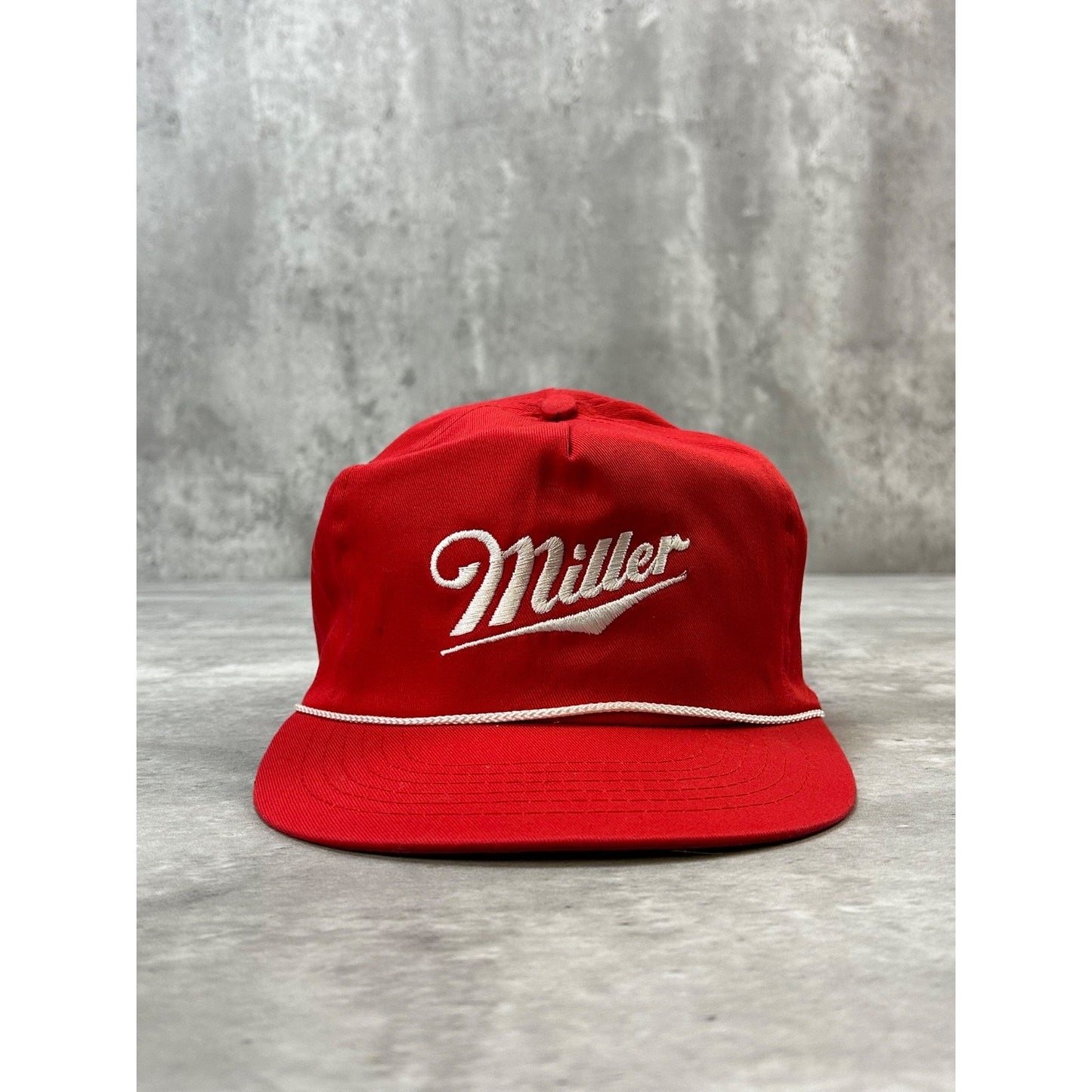 Vintage 90s Miller Embroidered Spellout Beer Promo Snapback Hat OSFA