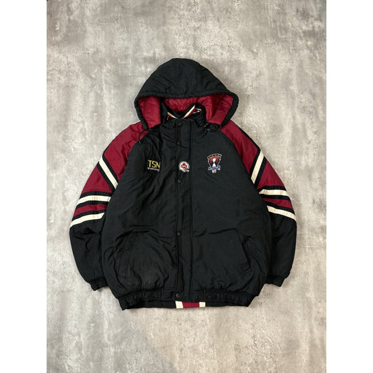 Vintage 1996 Hamilton Tiger Cats CFL Grey Cup Insulated Starter Jacket Sz Large