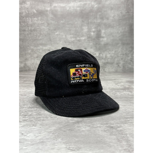 Vintage Enfield Nova Scotia Embroidered Patch Corduroy Snapback Trucker Hat OSFA