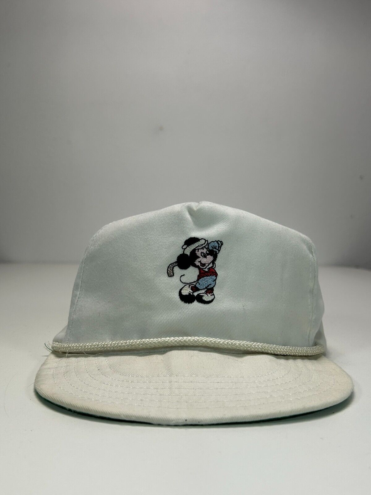 Vintage 90s Disney Mickey Mouse Golf Embroidered Character Strapback Hat OSFA