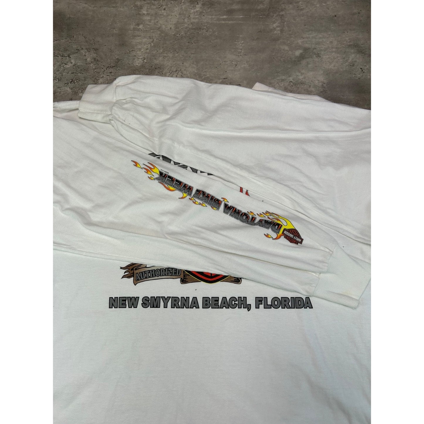 Vintage Harley Davidson Classic Logo Flame Graphic Long Sleeve T-Shirt Size XL