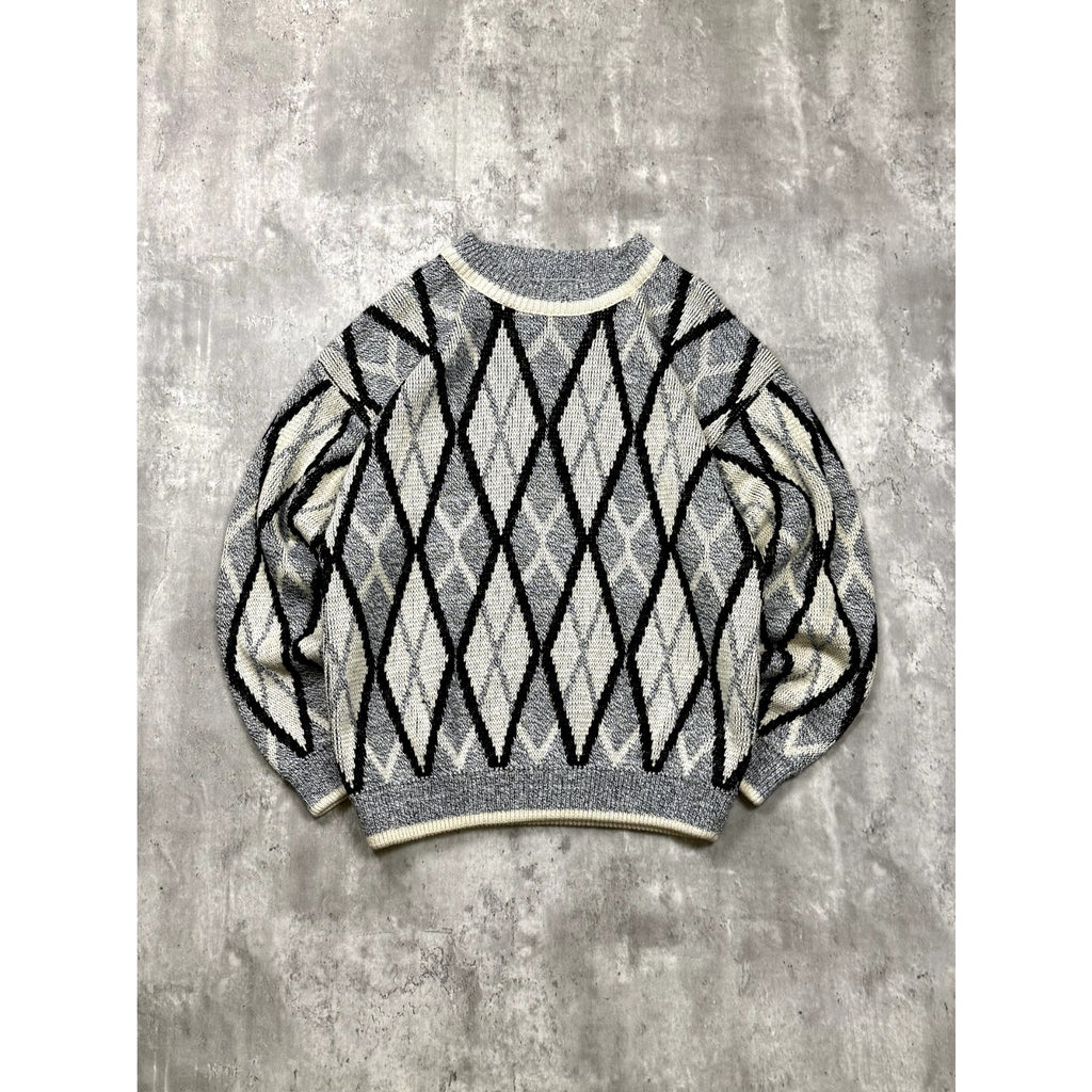 Vintage J.J. Cochran Geometric Pattern Pullover Knit Sweater Size Medium