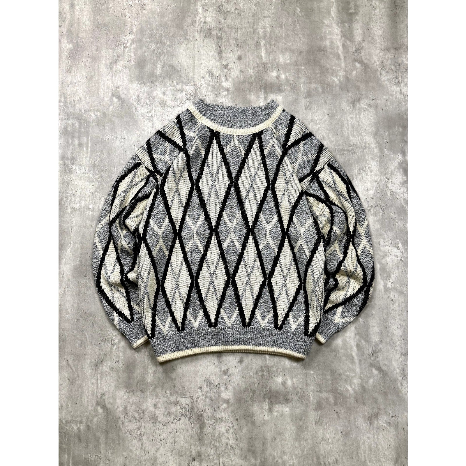 Vintage J.J. Cochran Geometric Pattern Pullover Knit Sweater Size Medium