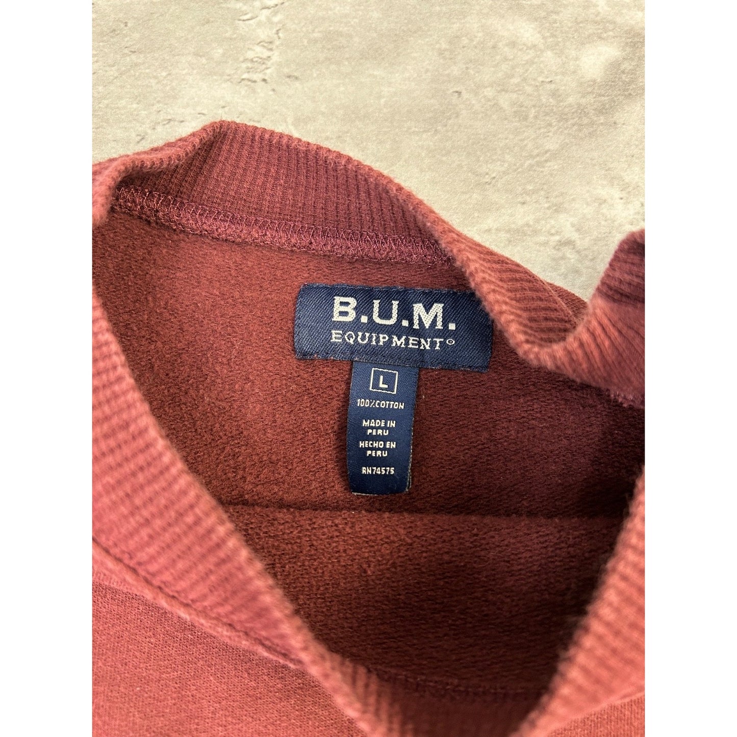 Vintage 90s BUM Equipment Embroidered Spellout Crewneck Sweatshirt Size Large