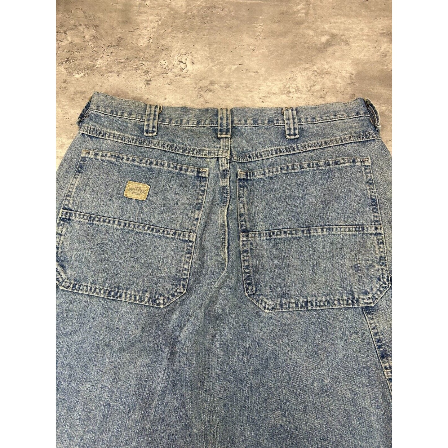 Vintage Wrangler Jeans Light Wash Denim Workwear Carpenter Shorts Size 35 Blue