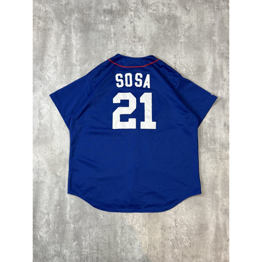 Vintage Sammy Sosa #21 Chicago Cubs MLB Stitched Majestic Jersey Size 2XL Blue