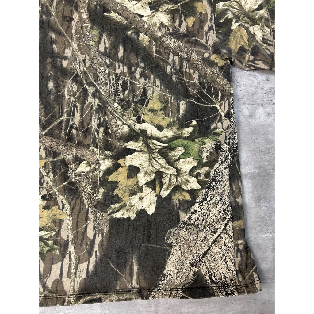 Vintage Mossy Oak Tree Camo Hunting Long Sleeve T-Shirt Size Large