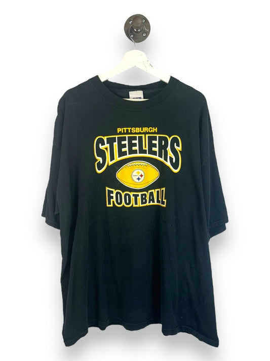 Vintage 90s Pittsburgh Steelers NFL Football Graphic Spellout T-Shirt Size 2XL