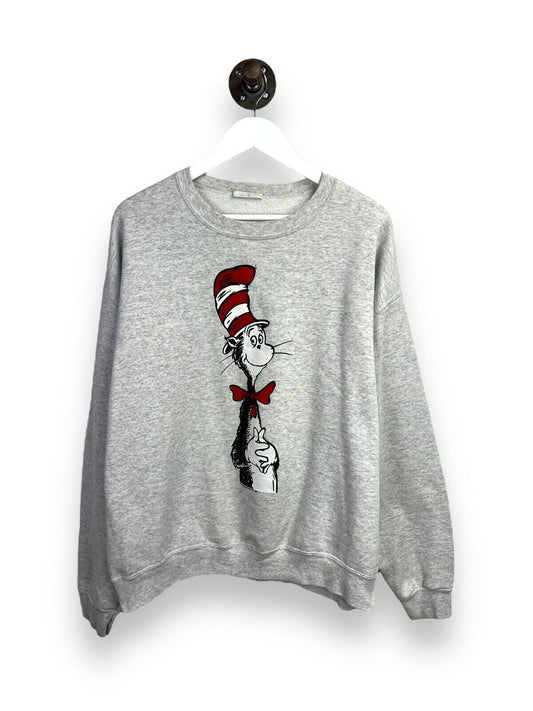 Vintage 1994 Dr Seuss Cat In The Hat Cartoon Character Graphic Sweatshirt Sz XL