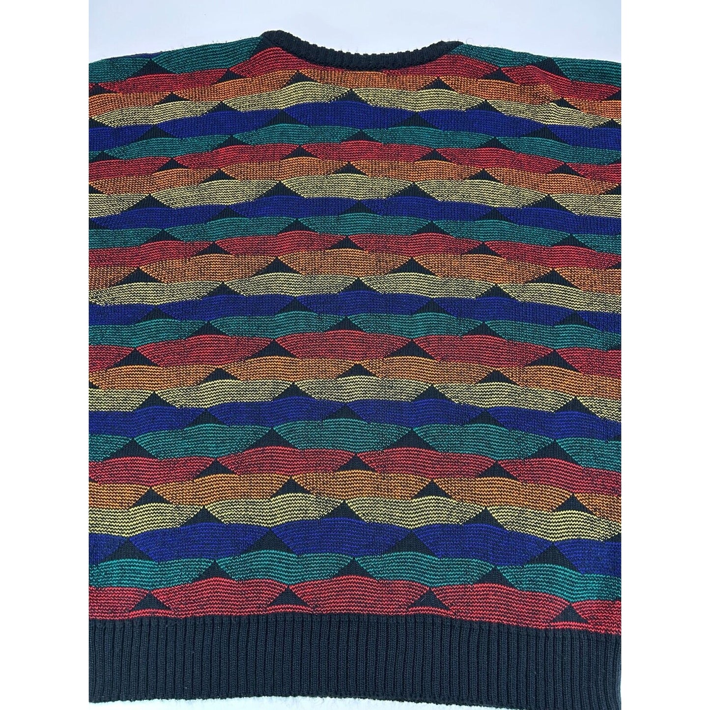 Vintage 90s Alan Stewart Abstract Pattern Pullover Knit Sweater Size Medium