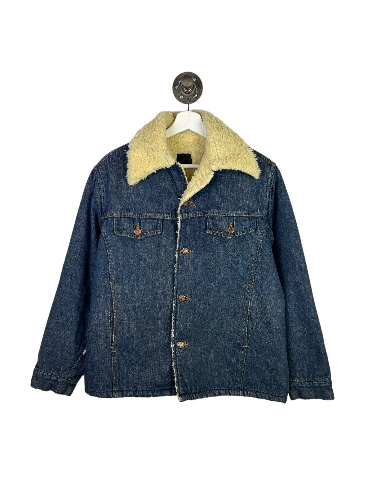 Vintage 50s/60s Sears & Roebucks Sherpa Lined Denim Work Jacket Size Large