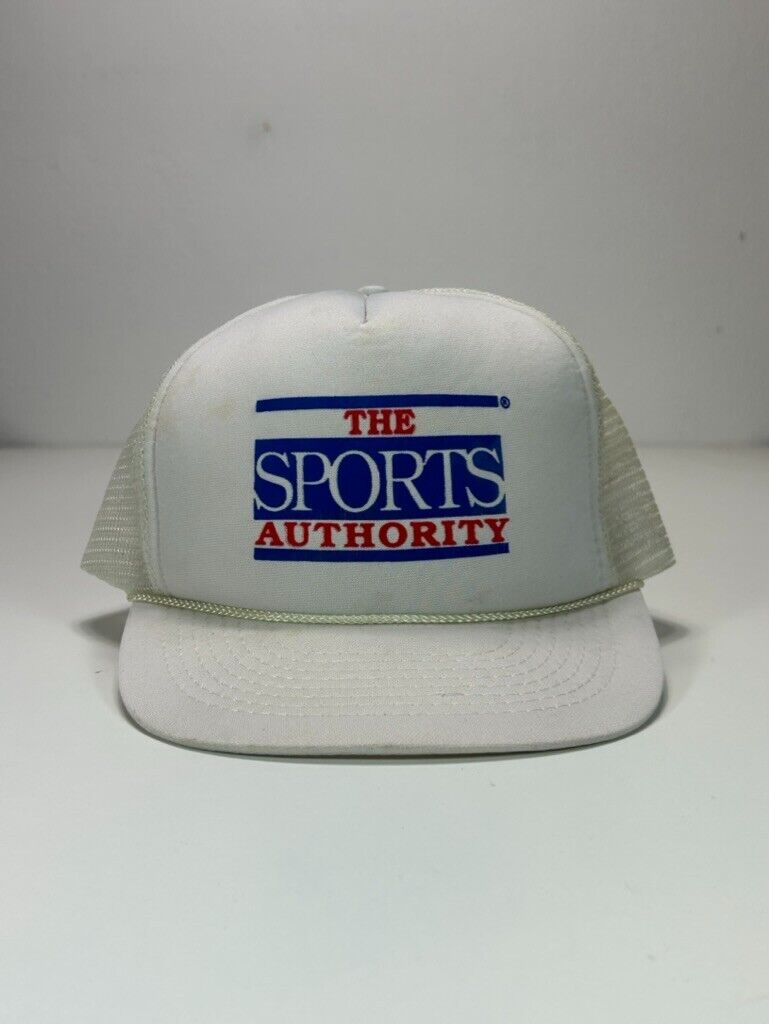 Vintage 80s The Sports Authority Graphic Trucker Snapback Hat OSFA