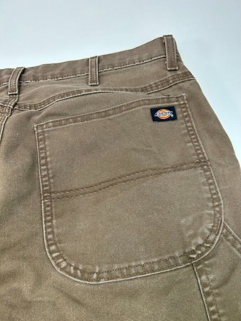 Dickies Regular Fit Canvas Workwear Carpenter Pants Size 35 Brown