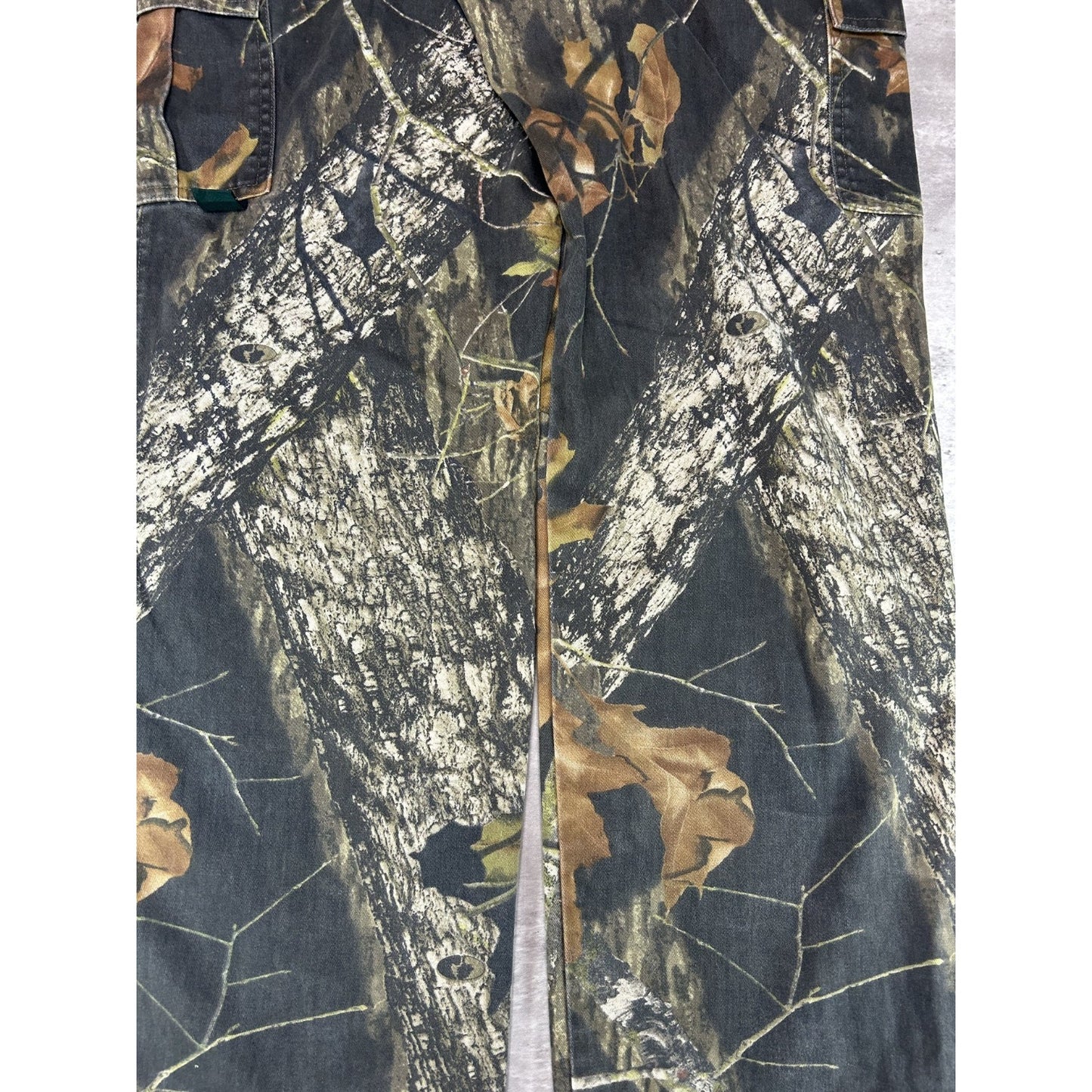 Vintage Mossy Oak Tree Camo Hunting Cargo Pants Size XL YOUTH Green/Brown